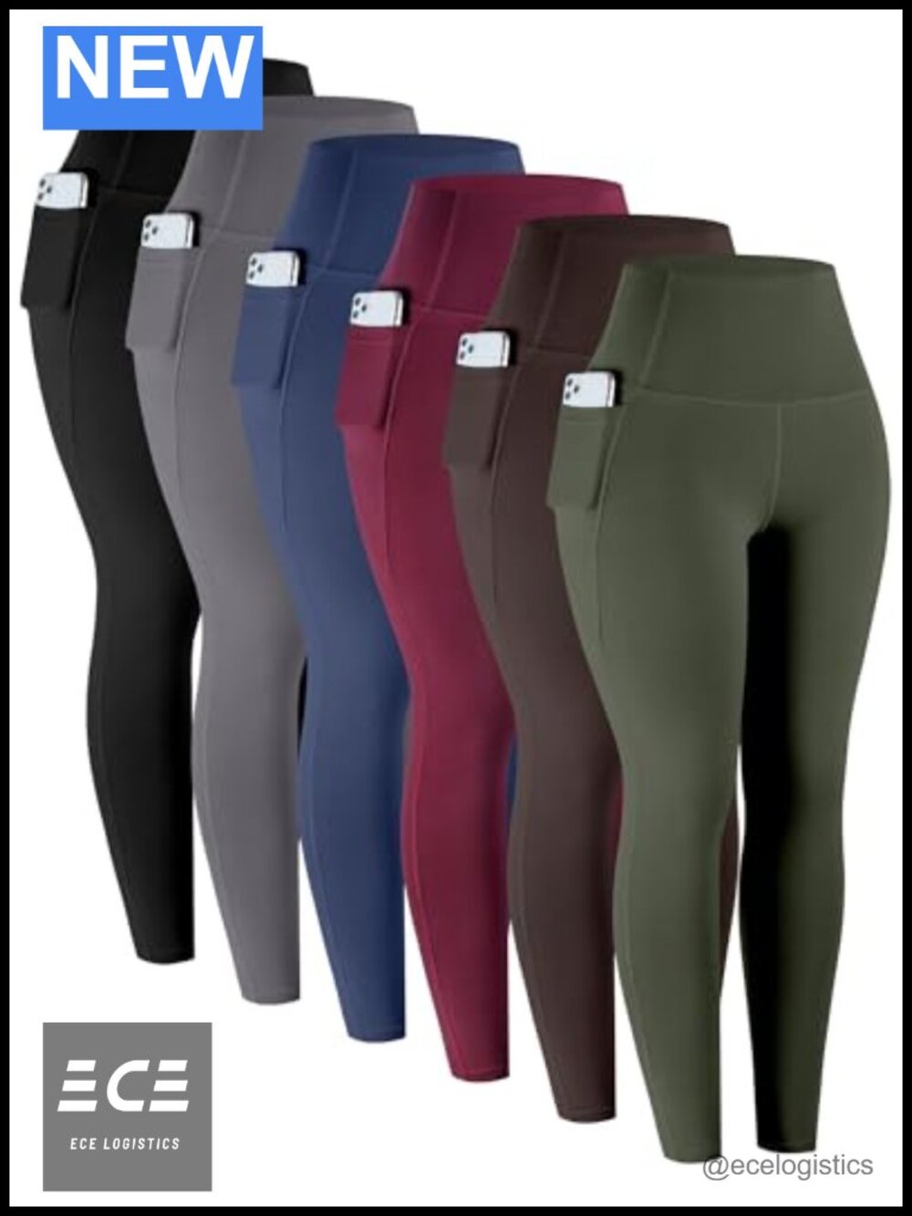 High Waisted Tummy Control Leggings with Pockets Soft 4-Way Stretch Yoga Pants